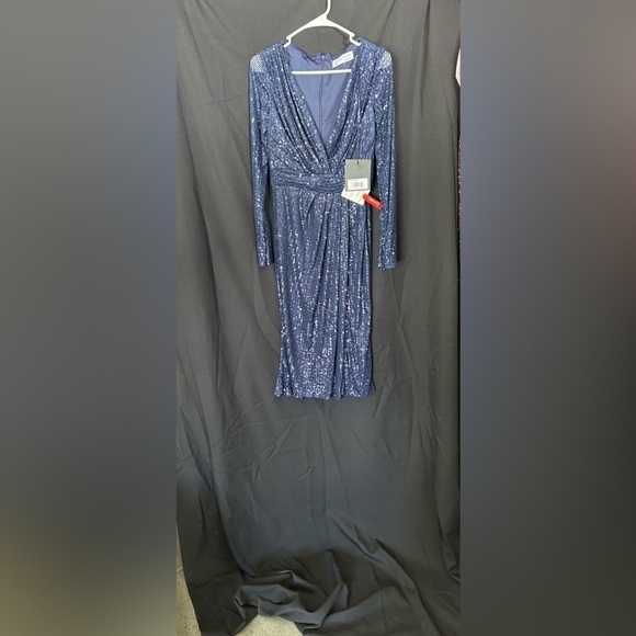NWT Mac Duggal Navy Sequin Dress - Picture 4 of 11
